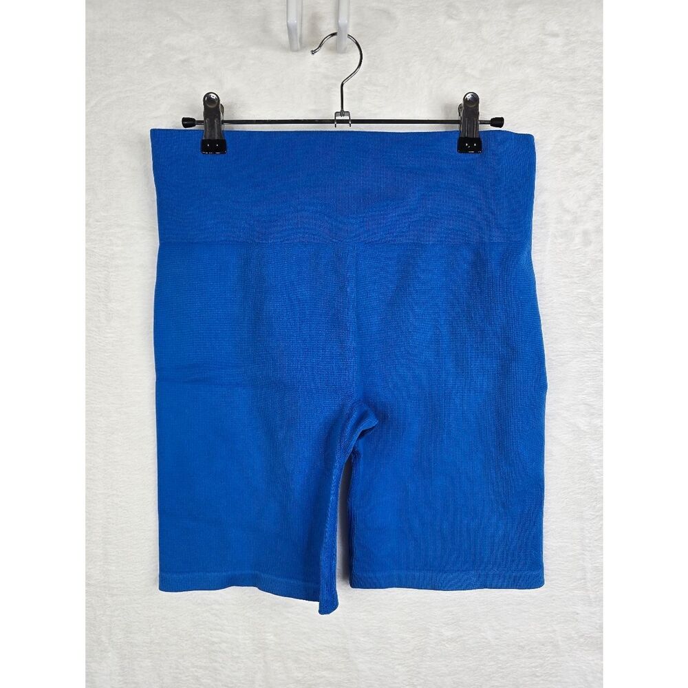 New Balance Seamless Biker Shorts Women’s Blue High Rise Athletic Stretch Large